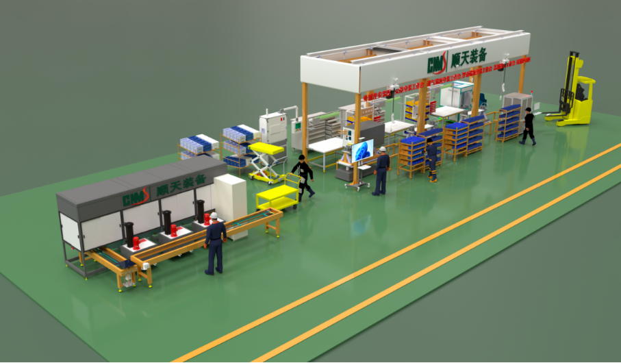 顺天装备燃料电池系统装配生产线