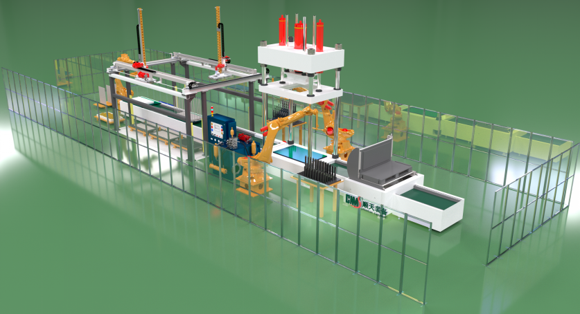 液流电池自动化电堆装配线