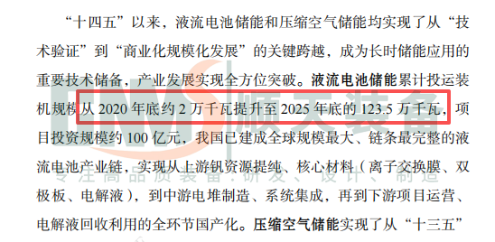 2026新型储能报告：液流电池示范、市场、产业三重支持